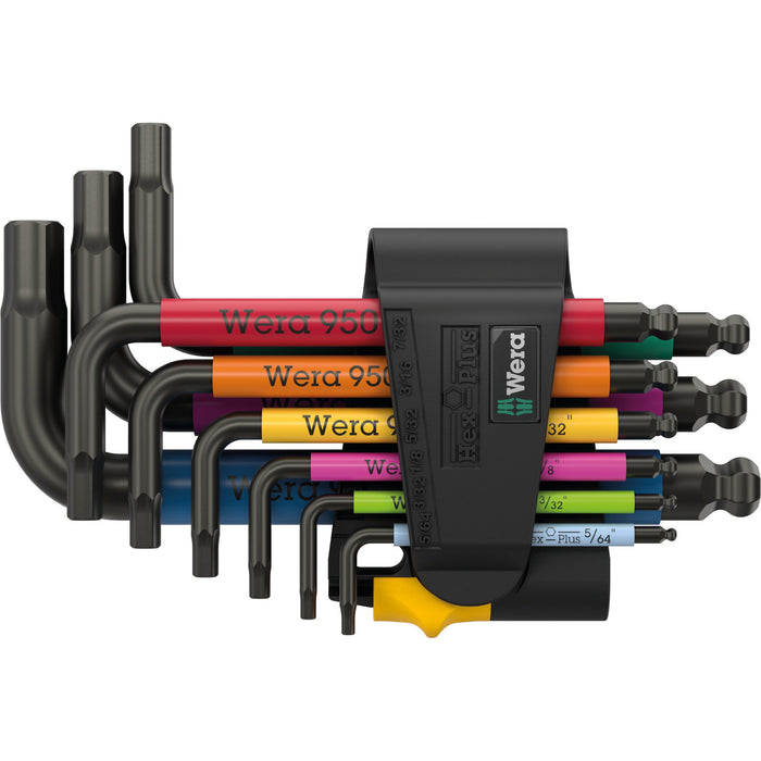 Wera 950/9 Hex-Plus Multicolour Imperial 3 L-key set, imperial, BlackLaser, 9 pieces