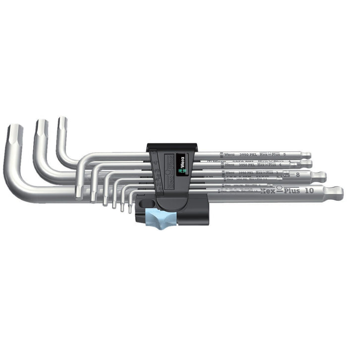 Wera 3950/9 Hex-Plus Stainless 1 L-key set, metric, stainless, 9 pieces