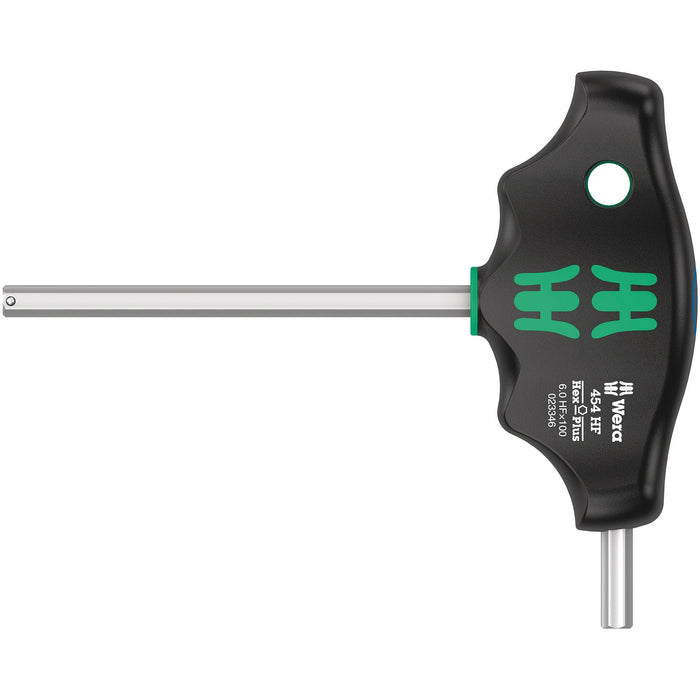 Wera 454 HF T-handle hexagon screwdriver Hex-Plus with holding function, 6 x 100 mm