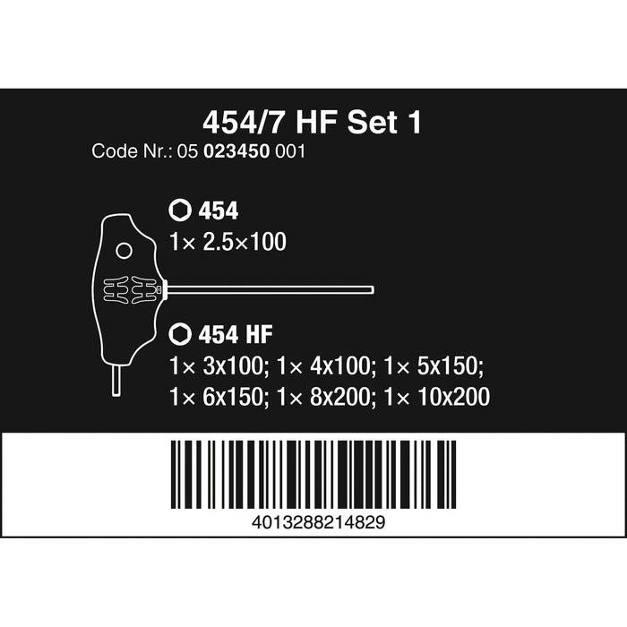 Wera 454/7 HF Set 1 screwdriver set T-handle screwdrivers Hex-Plus with holding