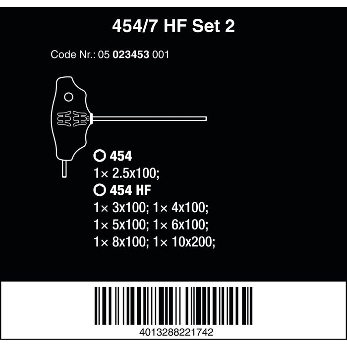 Wera 454/7 HF Set 2 Screwdriver set T-handle Hex-Plus screwdrivers with holding