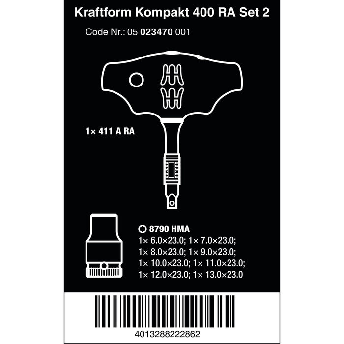 Wera Kraftform Kompakt 400 RA Set 2, 9 pieces