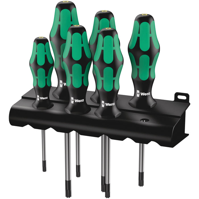Wera 367/6 TORX® HF Kraftform Plus Screwdriver set with holding function and rack, 6