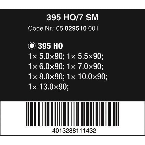 Wera 395 HO/7 SM Nutdriver set, 7 pieces