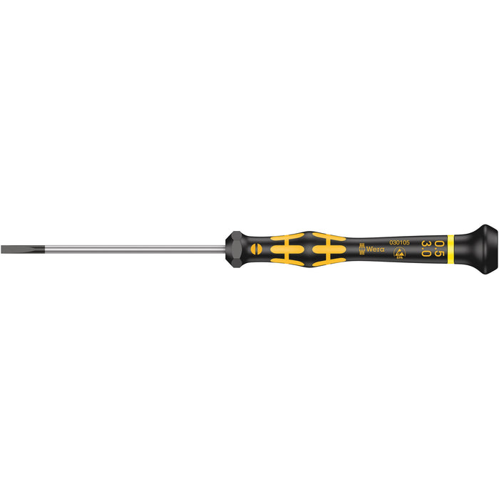 Wera 1578 A ESD Kraftform Micro screwdriver for slotted screws, 0.50 x 3 x 80 mm