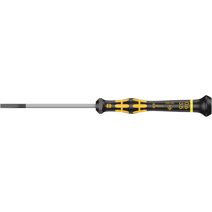 Wera 1578 A ESD Kraftform Micro screwdriver for slotted screws, 0.60 x 3.5 x 80 mm