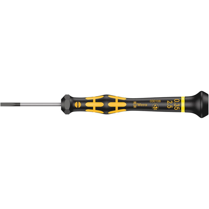Wera 1578 A ESD Kraftform Micro screwdriver for slotted screws, 0.35 x 2.5 x 40 mm