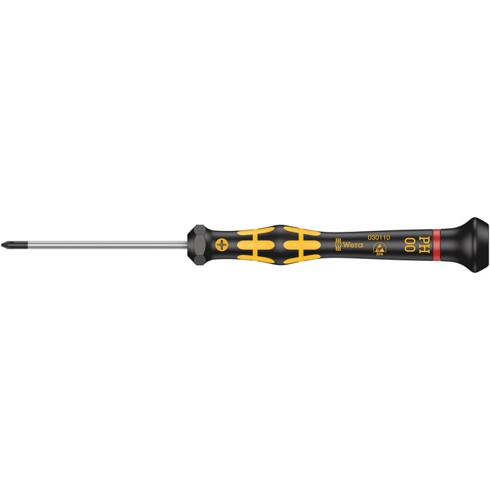 Wera 1550 PH ESD Kraftform Micro screwdriver for Phillips screws, PH 00 x 60 mm