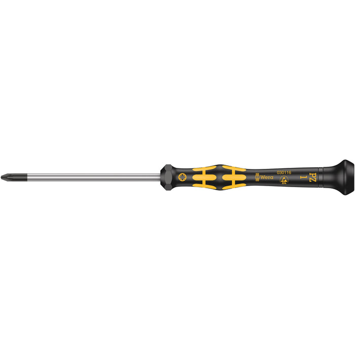 Wera 1555 PZ ESD Kraftform Micro screwdriver for Pozidriv screws, PZ 1 x 80 mm