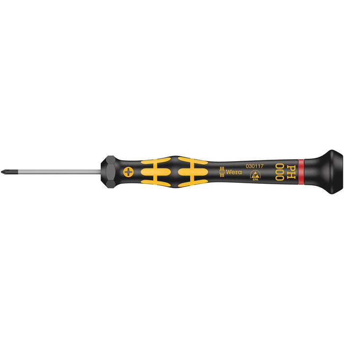 Wera 1550 PH ESD Kraftform Micro screwdriver for Phillips screws, PH 000 x 40 mm
