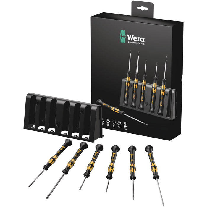 Wera 1578 A/6 ESD Screwdriver set and rack for electronic applications, 6 pieces