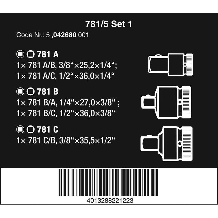 Wera 781/5 Set 1, 6 pieces