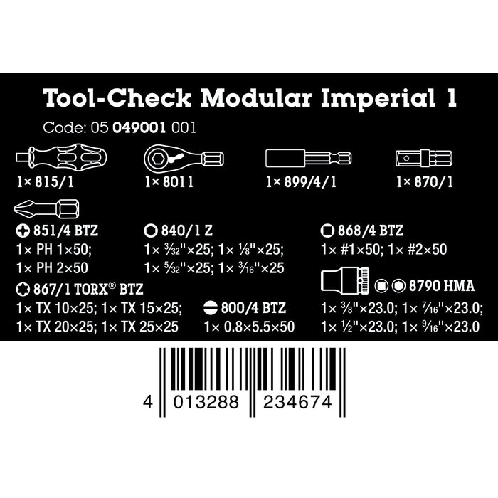 Wera Tool-Check Modular Imperial 1, 21 pieces