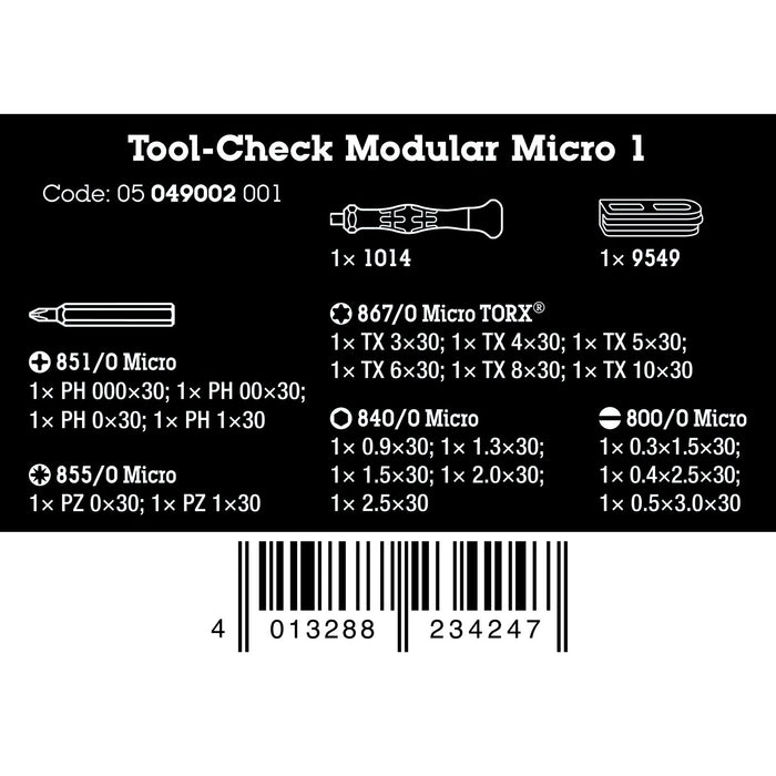 Wera Tool-Check Modular Micro 1, 21 pieces