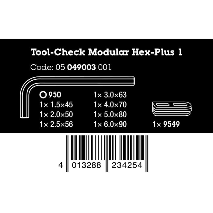 Wera Tool-Check Modular L-keys Hex-Plus 1, 7 pieces