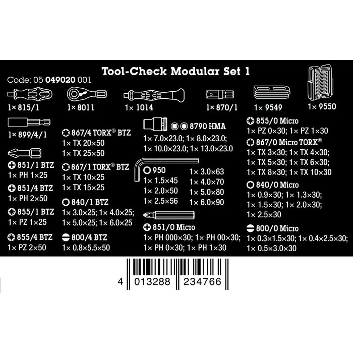 Wera Tool-Check Modular Set 1, 50 pieces