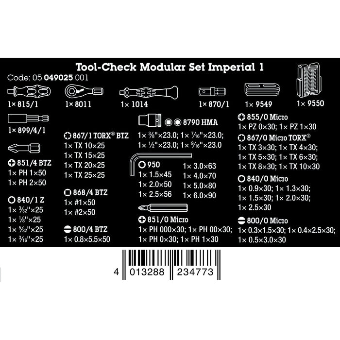 Wera Tool-Check Modular Set Imperial 1, 50 pieces