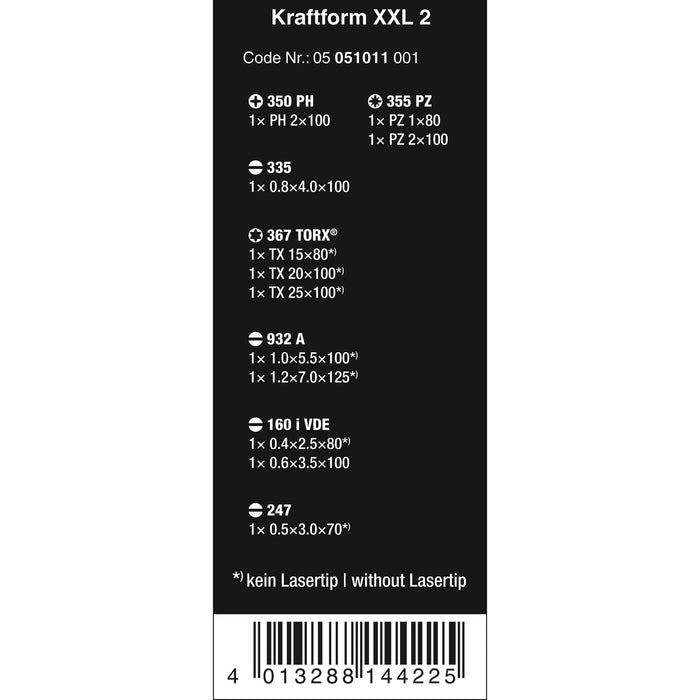 Wera Kraftform XXL 2, 12 pieces