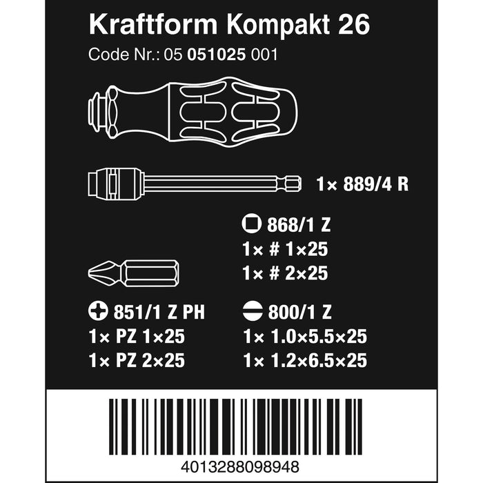 Wera Kraftform Kompakt 26 with pouch, 7 pieces