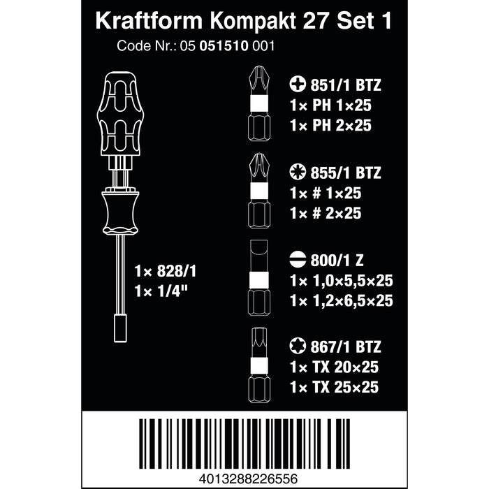 Wera Kraftform Kompakt 27 Set 1, 7 pieces