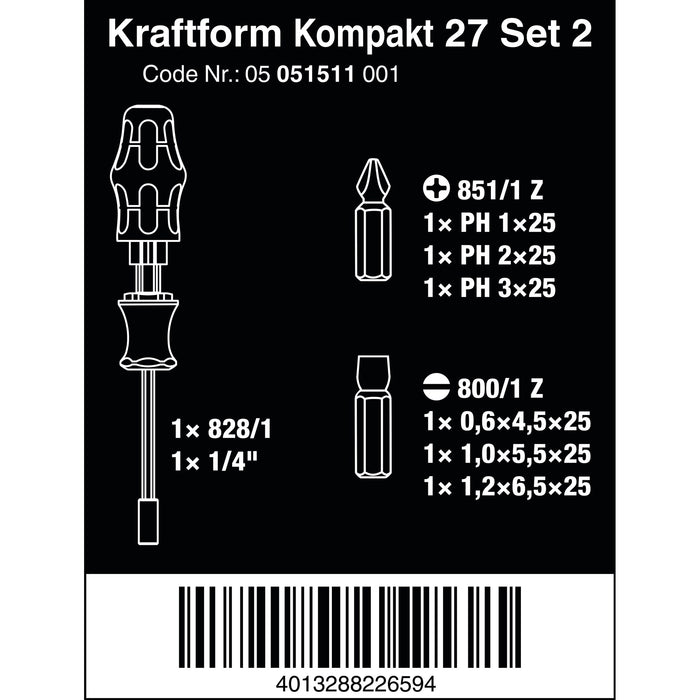 Wera Kraftform Kompakt 27 Set 2, 7 pieces