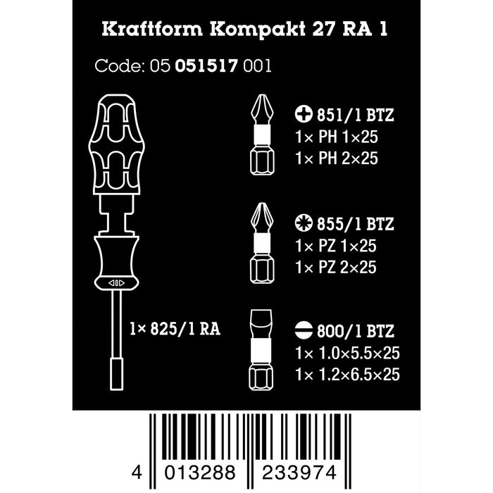Wera Kraftform Kompakt 27 RA 1, 6 pieces
