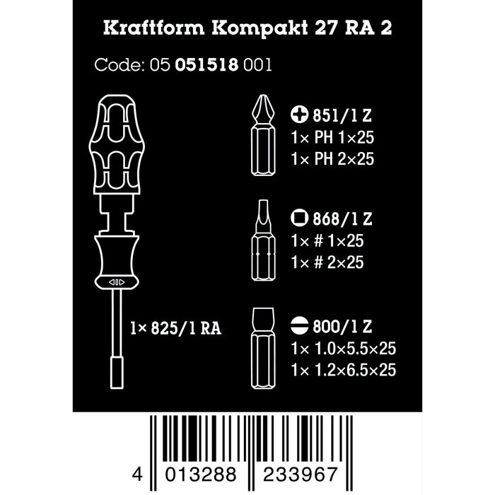 Wera Kraftform Kompakt 27 RA 2, 6 pieces