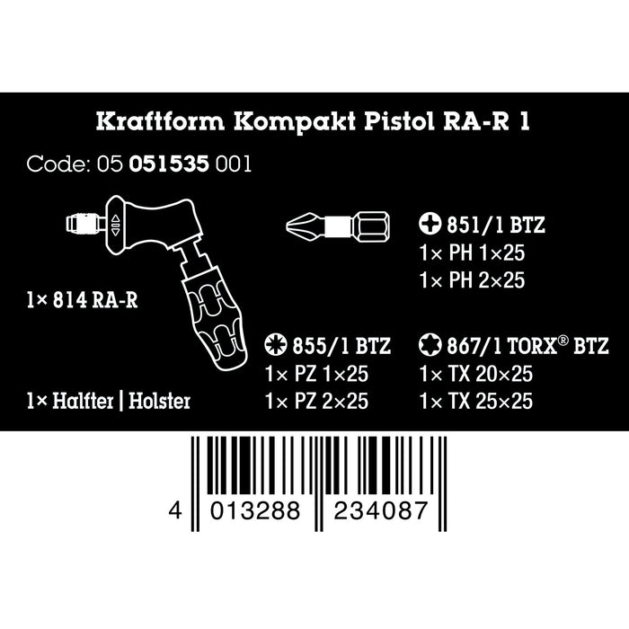 Wera Kraftform Kompakt Pistol RA-R 1, 7 pieces