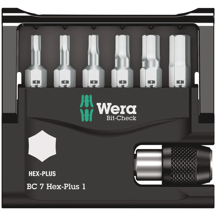 Wera Bit-Check 7 Hex-Plus 1, 7 pieces