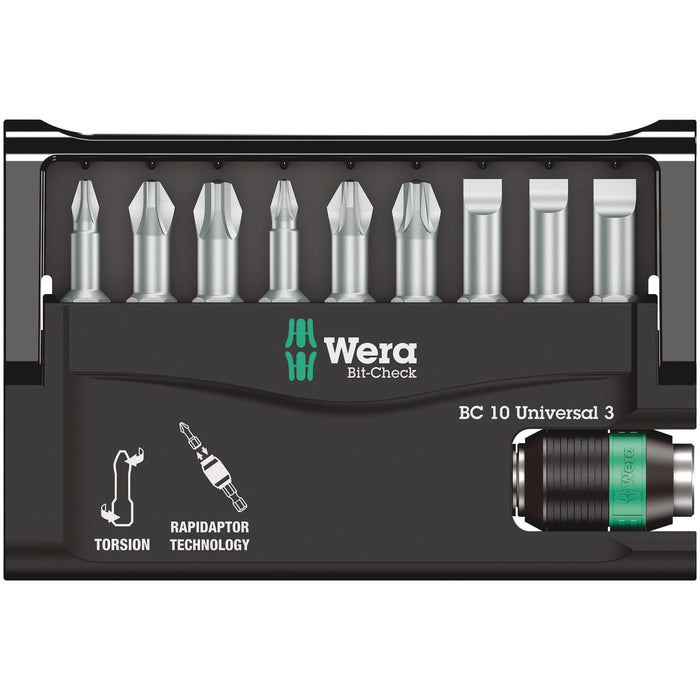 Wera Bit-Check 10 Universal 3, 10 pieces