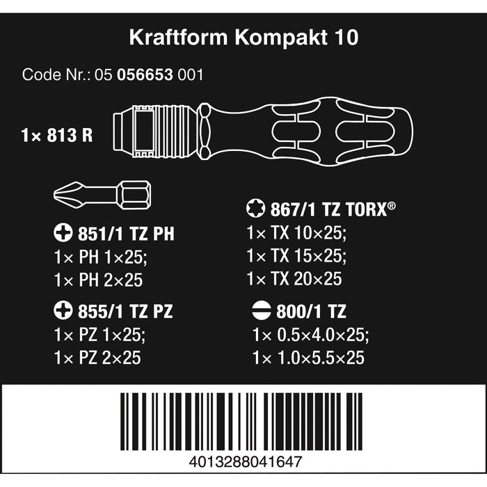Wera Kraftform Kompakt 10, 10 pieces
