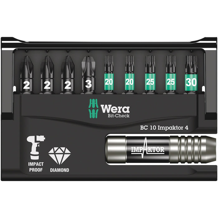 Wera Bit-Check 10 Impaktor 4, 10 pieces