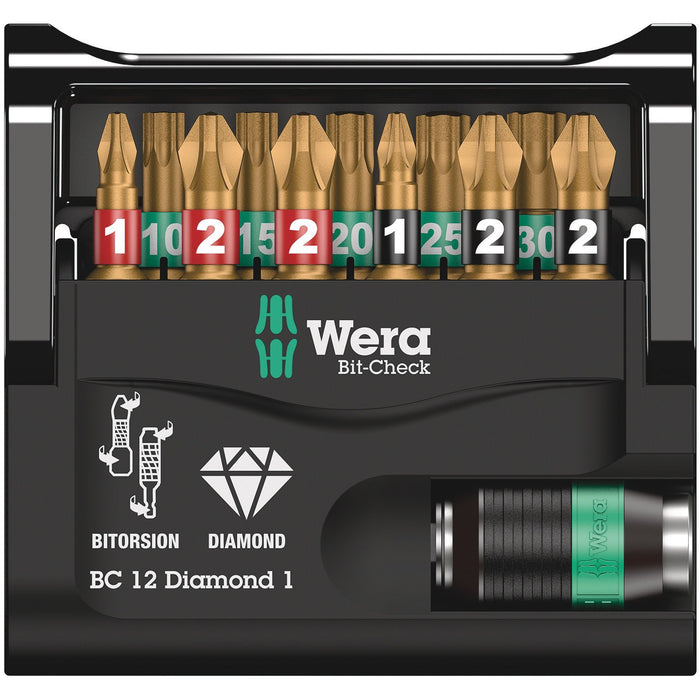 Wera Bit-Check 12 Diamond 1, 12 pieces