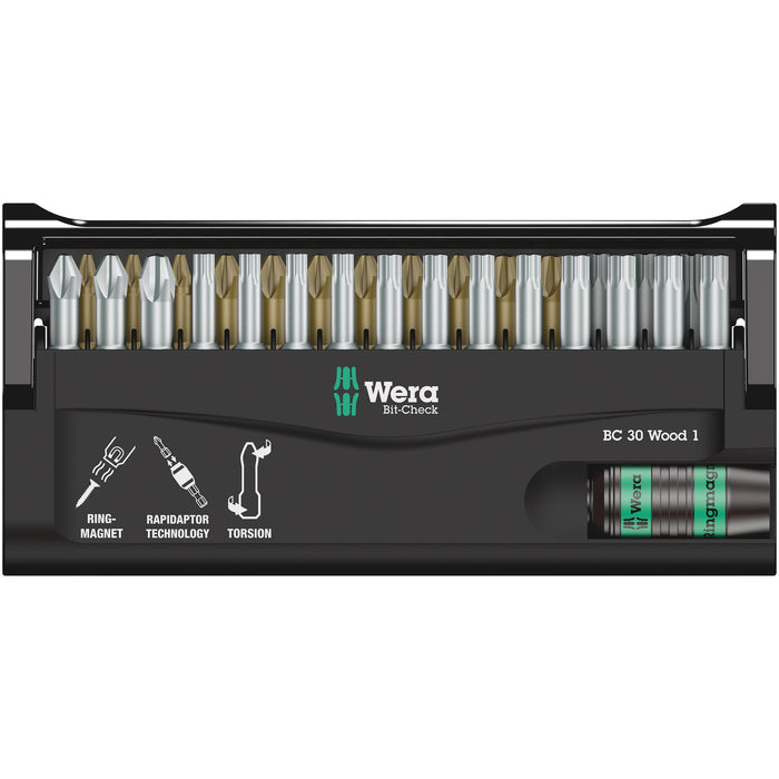 Wera Bit-Check 30 Wood 1, 30 pieces