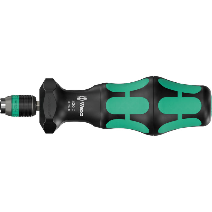 Wera 826 T Kraftform Turbo bitholding handle with Rapidaptor quick-release chuck, 1/4"