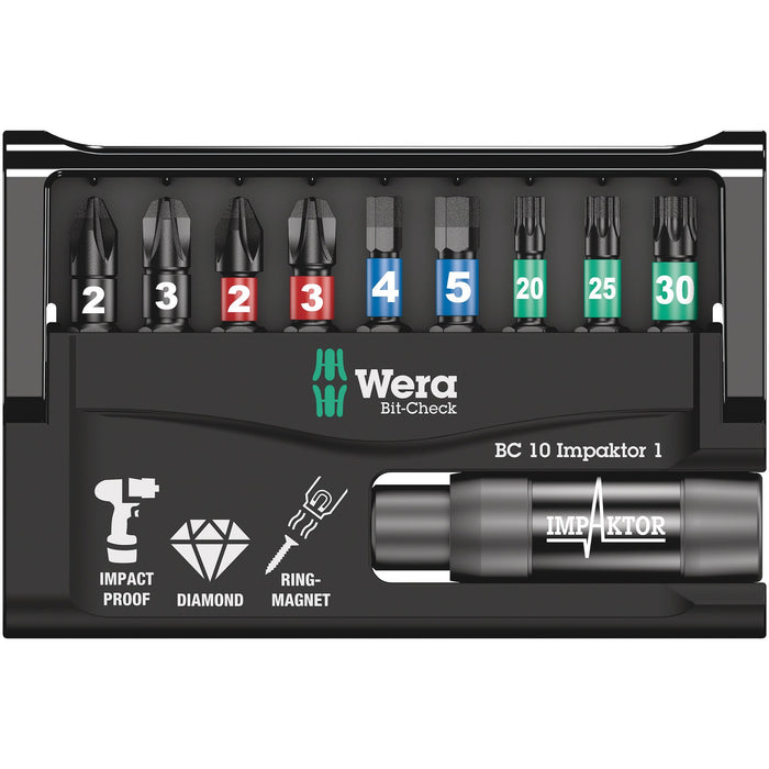Wera Bit-Check 10 Impaktor 1, 10 pieces