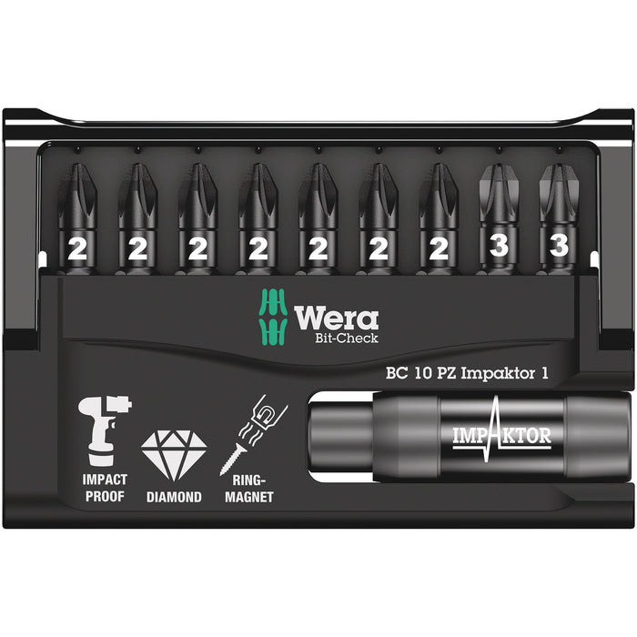 Wera Bit-Check 10 PZ Impaktor 1, 10 pieces