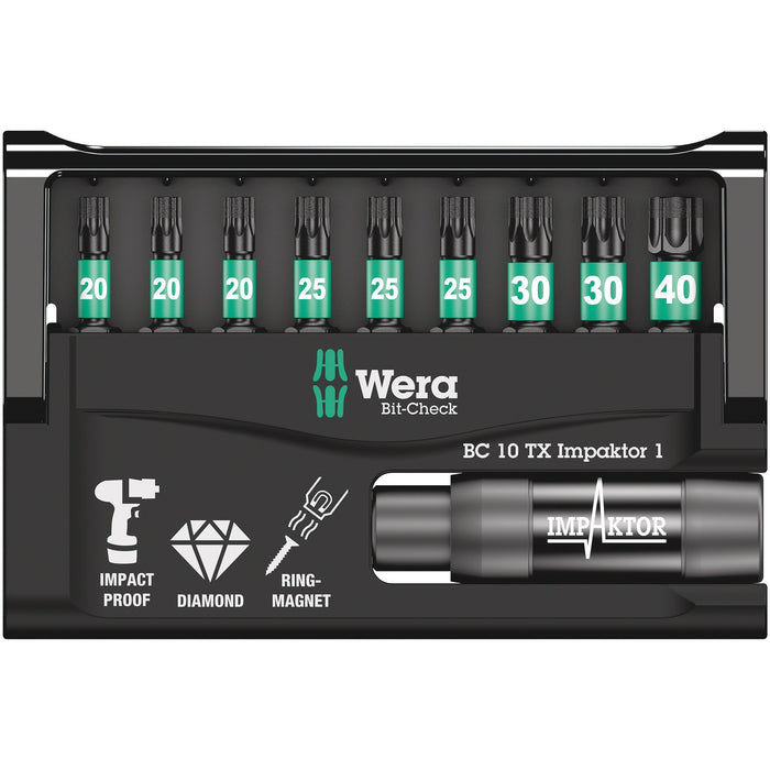 Wera Bit-Check 10 TX Impaktor 1, 10 pieces