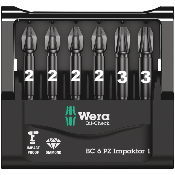 Wera Bit-Check 6 PZ Impaktor 1, 6 pieces