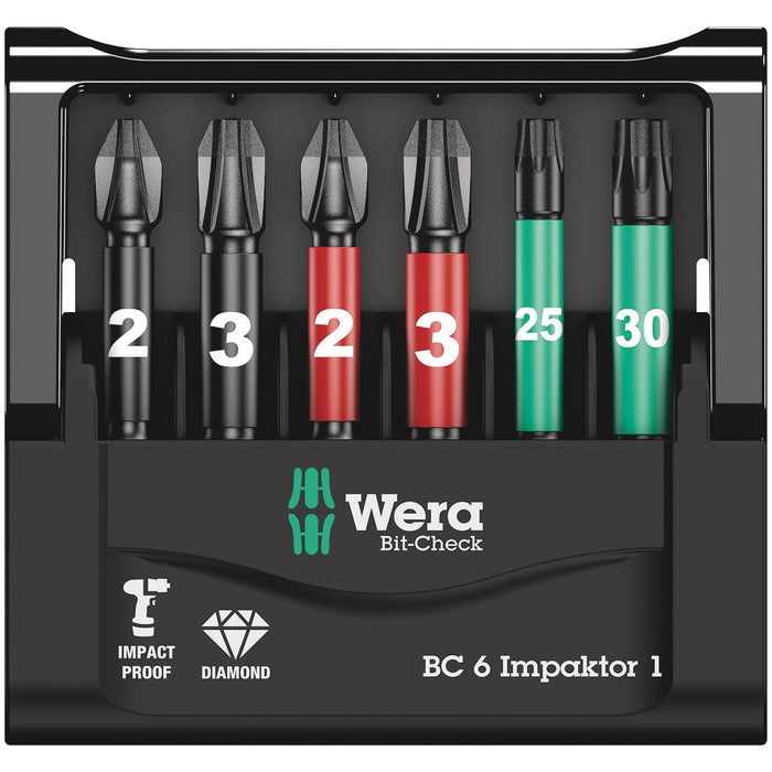 Wera Bit-Check 6 Impaktor 1, 6 pieces