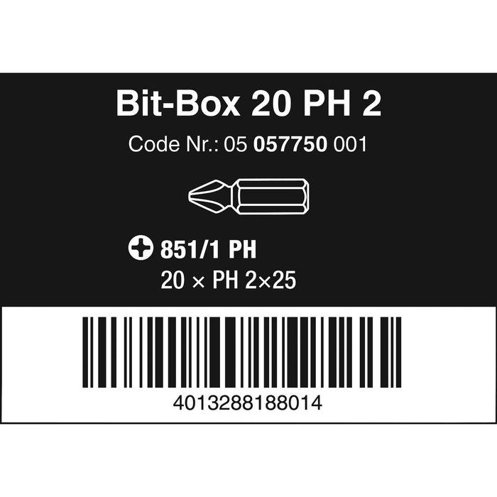 Wera Bit-Box 20 PH, PH 2 x 25 mm, 20 pieces