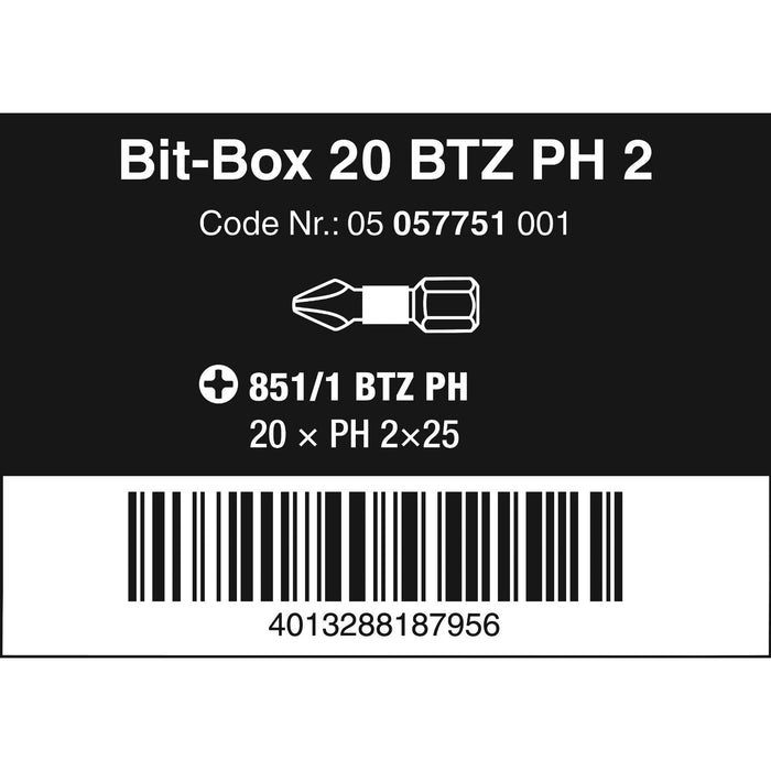 Wera Bit-Box 20 BTZ PH, PH 2 x 25 mm, 20 pieces