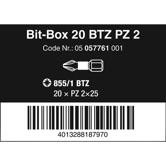 Wera Bit-Box 20 BTZ PZ, PZ 2 x 25 mm, 20 pieces