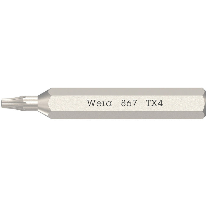 Wera 867/0 Micro bits for TORX® socket screws, TX 4 x 30 mm