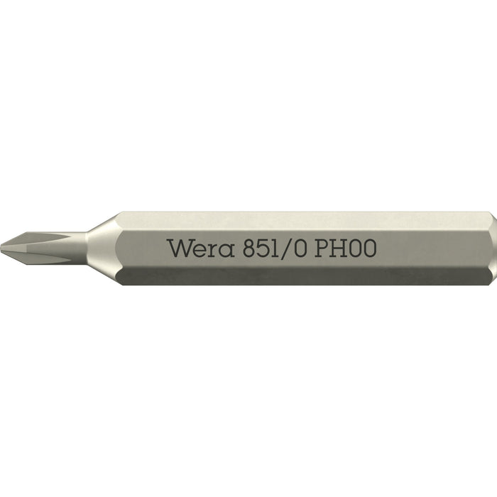 Wera 851/0 Micro bits for Phillips screws, PH 00 x 30 mm