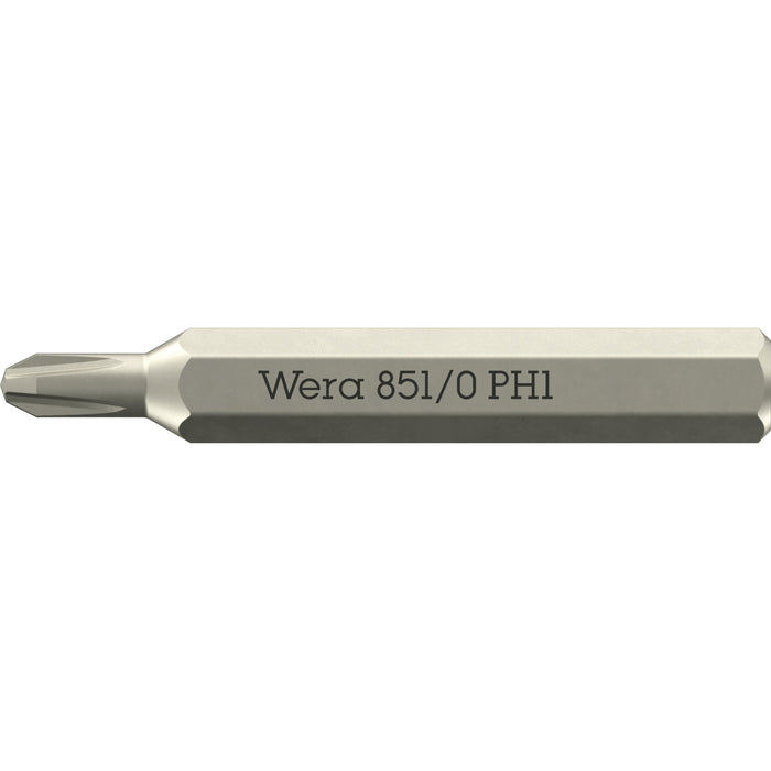 Wera 851/0 Micro bits for Phillips screws, PH 1 x 30 mm
