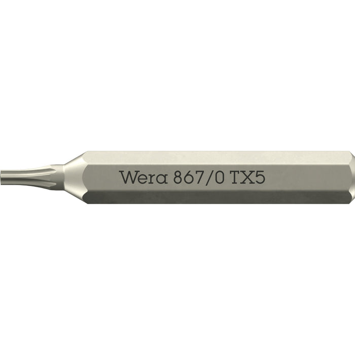 Wera 867/0 Micro bits for TORX® socket screws, TX 5 x 30 mm