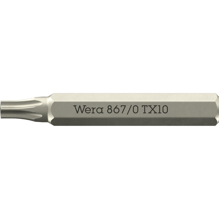 Wera 867/0 Micro bits for TORX® socket screws, TX 10 x 30 mm