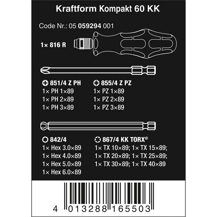 Wera Kraftform Kompakt 60 KK, 17 pieces