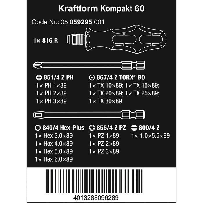 Wera Kraftform Kompakt 60, 17 pieces